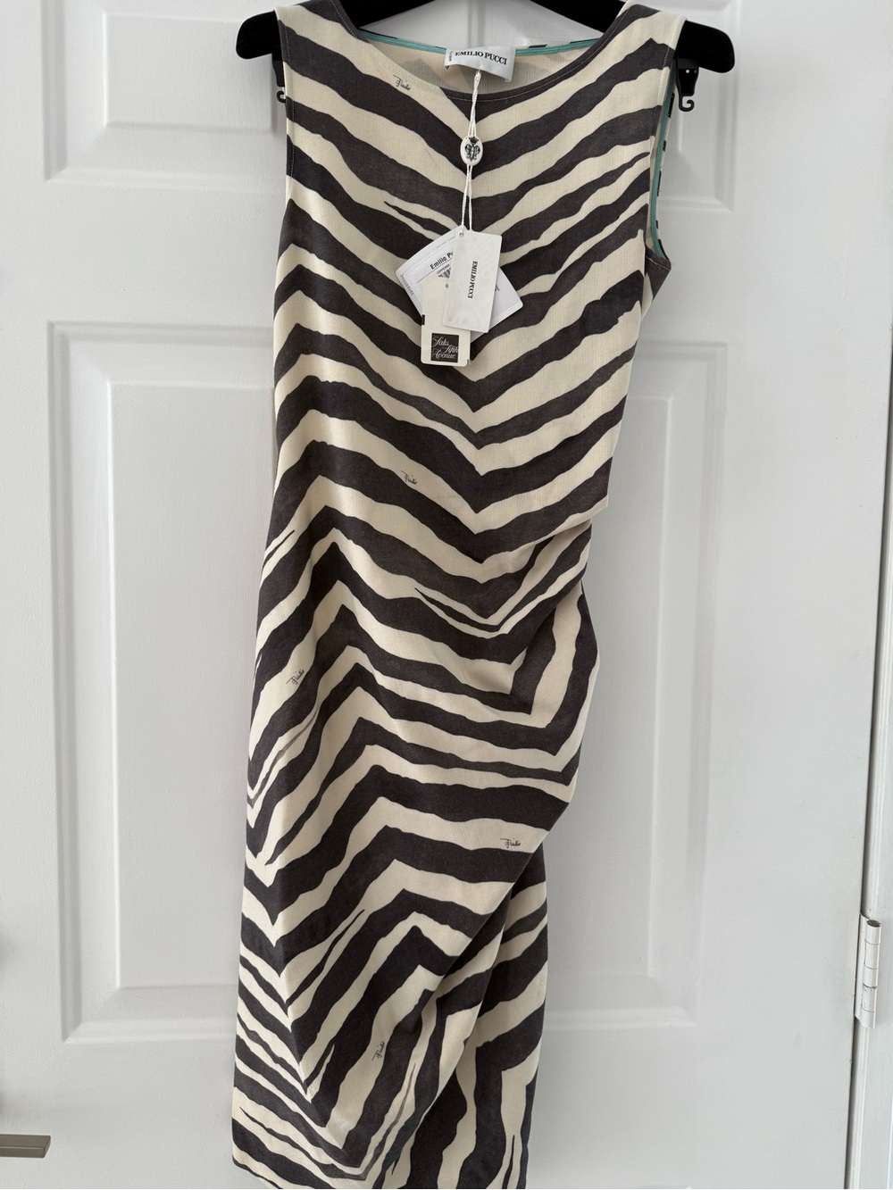 Emilio Pucci Black and Cream Zebra-Stripe Maxi Skirt